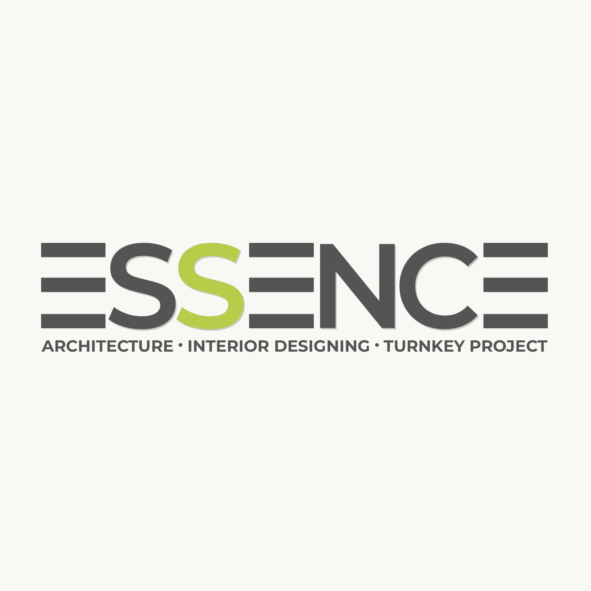 Essence Design logo featuring minimalist typography with elegant, clean lines representing modern and timeless aesthetics